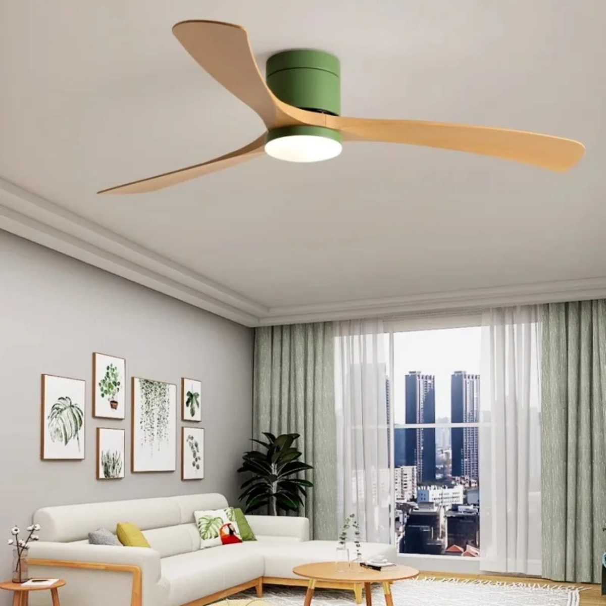 Ventilador de teto moderno com Iluminação e Controle Remoto - ZenithBreeze X2