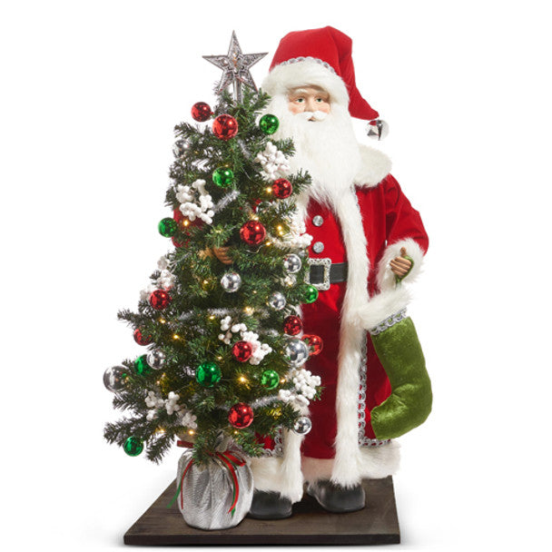 Papai Noel Decorativo Com Árvore Natalina