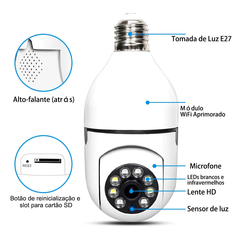 SmartCam Pro - Super Câmera inteligente de Segurança Full HD 1080P Wifi, Giro 360 com sensor de movimento e visão noturna! SUPER PROMOÇÃO!