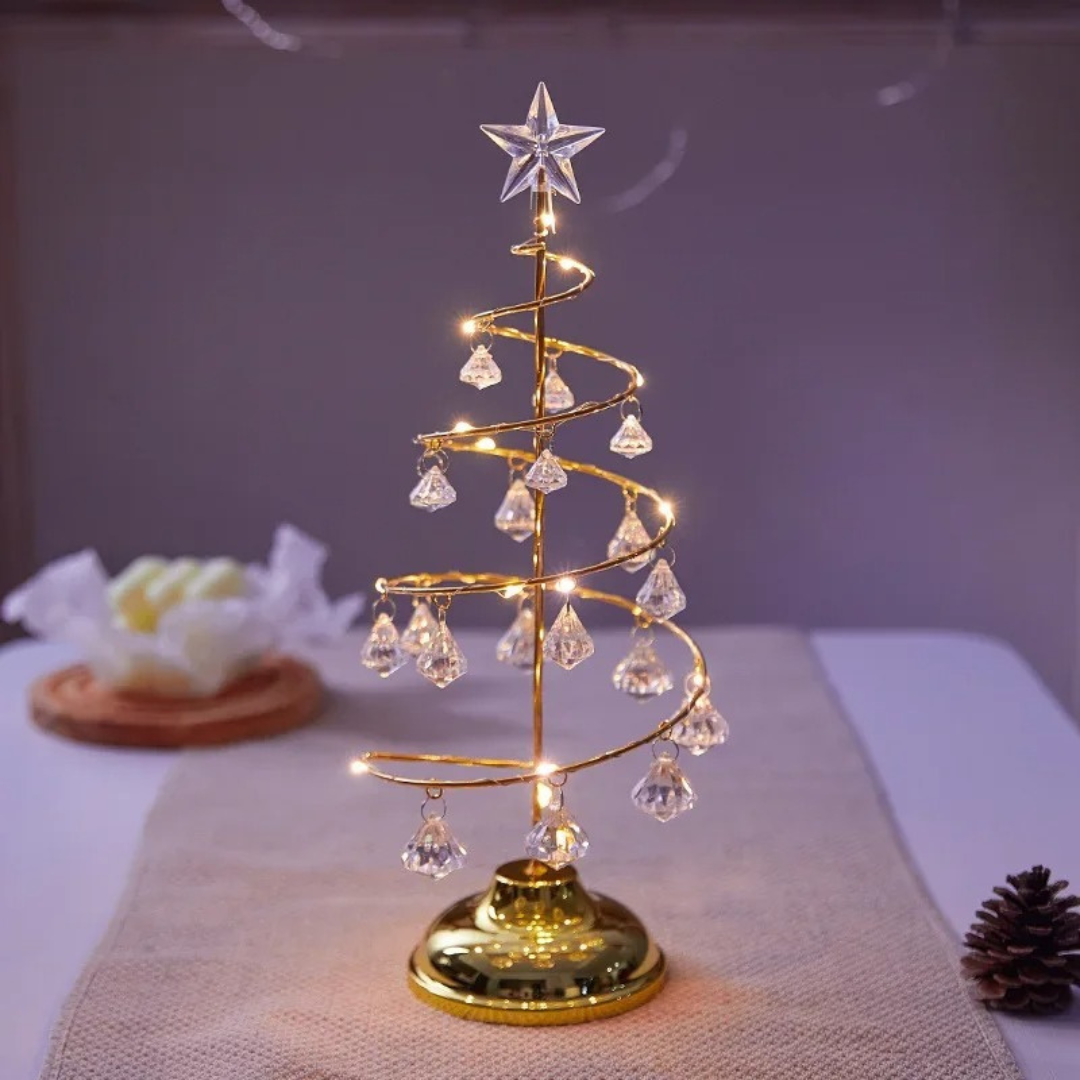 Árvore de Natal em Metal Iluminada com Luzes e Pingentes
