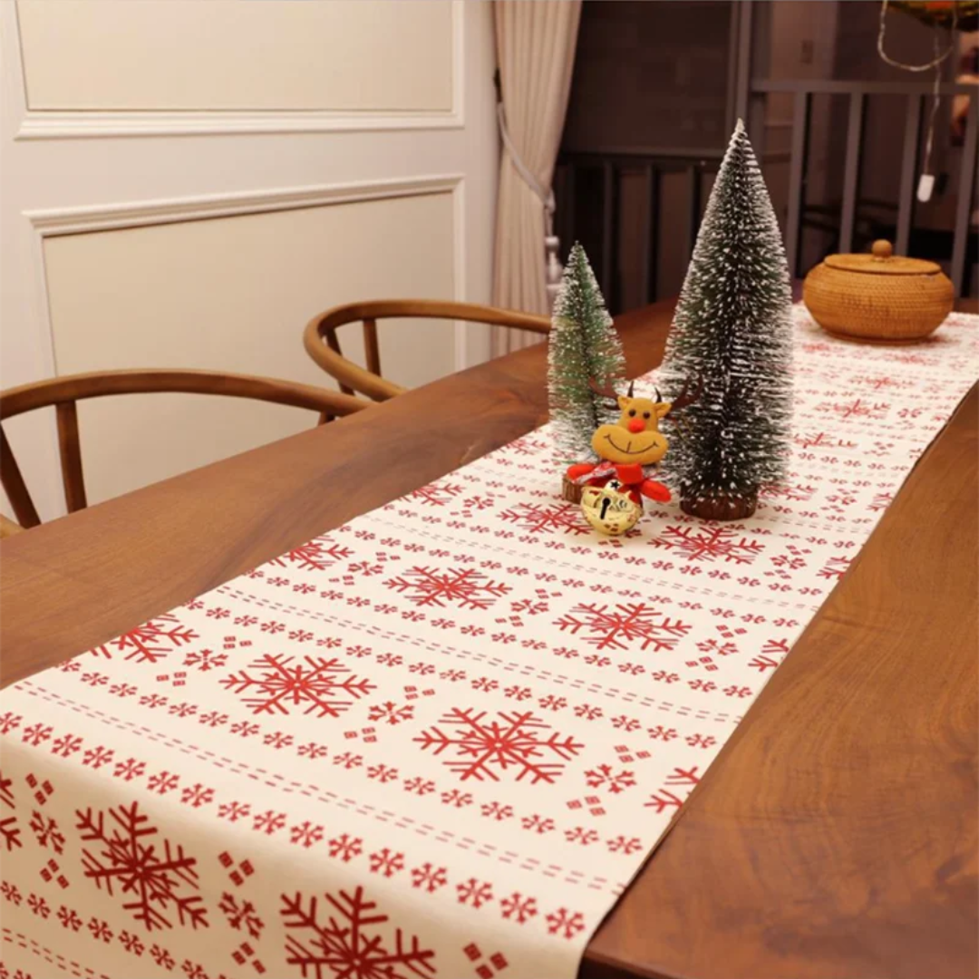 Caminho de Mesa Natalino Floco de Neve