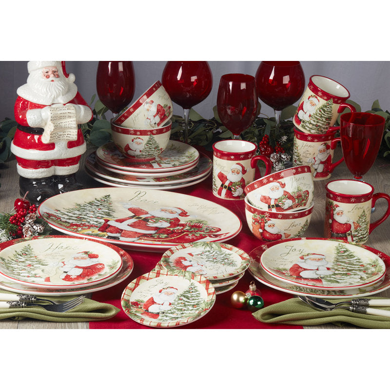 Conjunto de Louça Casa do Natal com 16 Peças, Serviço para 4 Pessoas