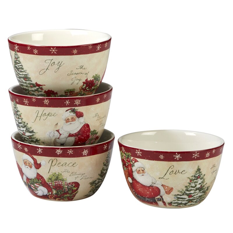 Conjunto de Louça Casa do Natal com 16 Peças, Serviço para 4 Pessoas