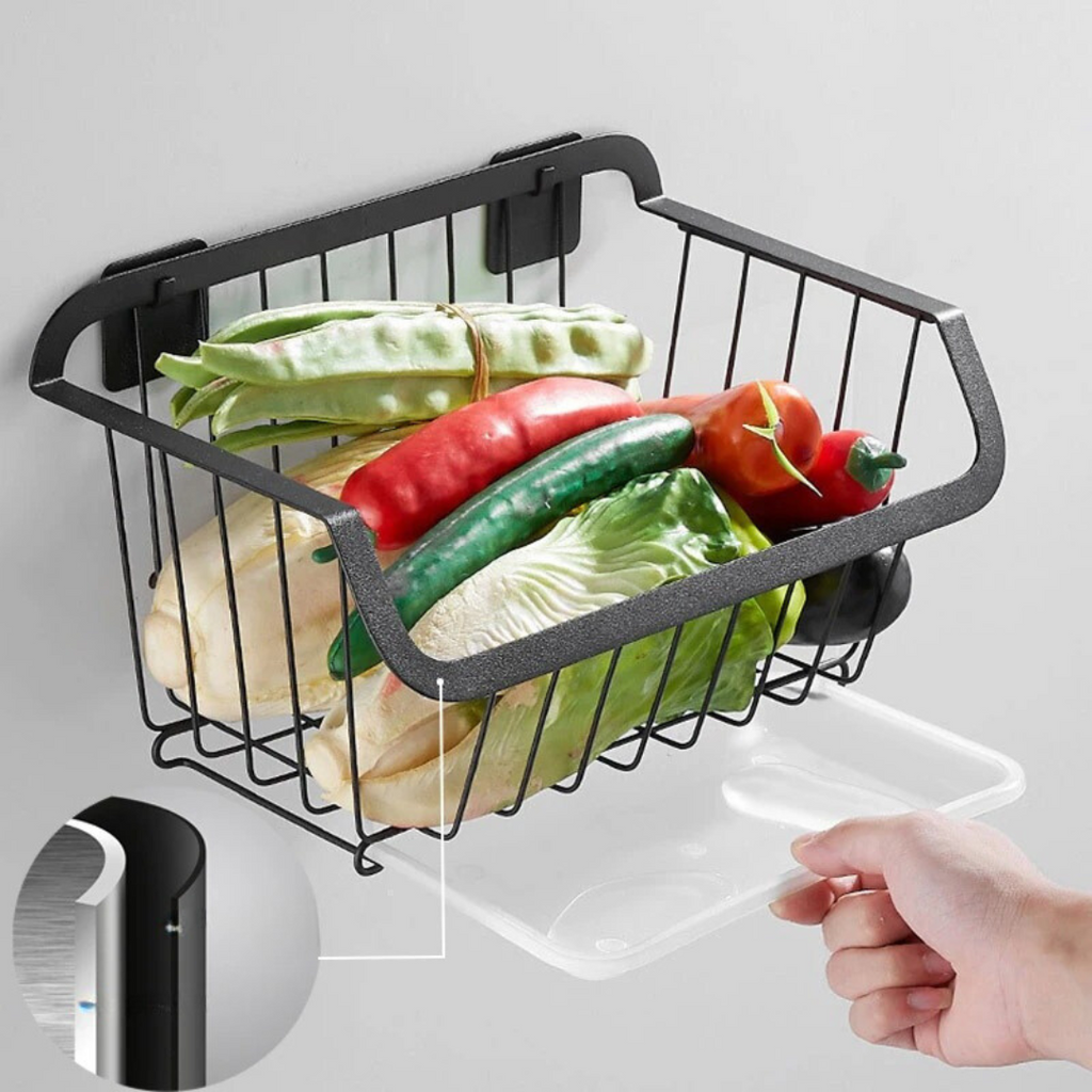 Cesta de Armazenamento de Cozinha em Aço Inoxidável