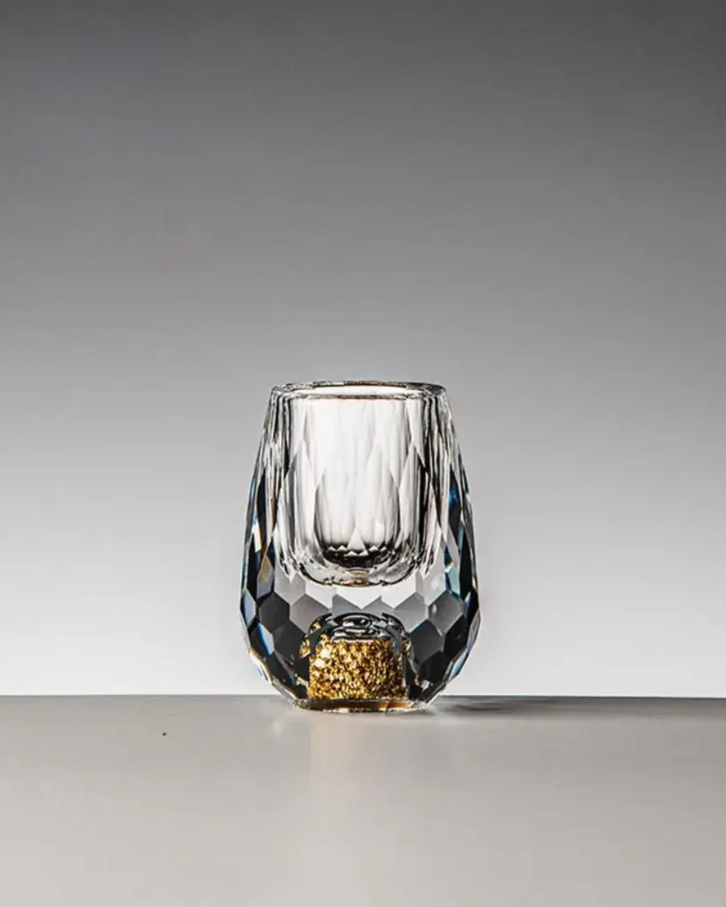 Conjunto 6 Copos Cristal Vidro com Folha de Ouro