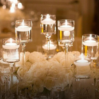 Conjunto 3 Peças Porta-Velas de Vidro Castiçais Elegantes para Decoração