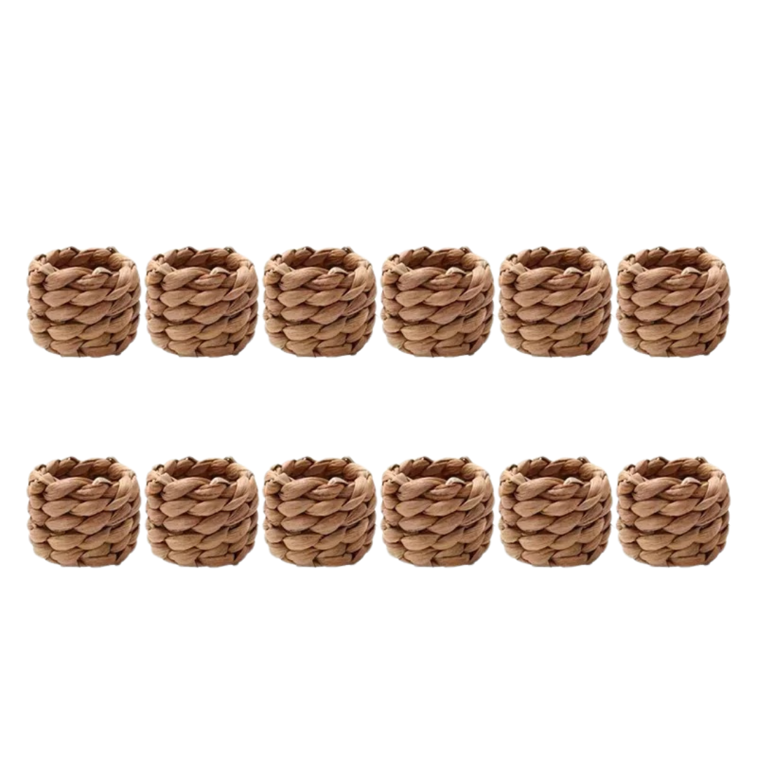 Conjunto de Anéis para Guardanapo em Rattan Feito à Mão