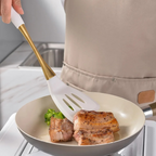 Conjunto de Utensílios de Cozinha de Silicone Ouro Branco 8 Peças