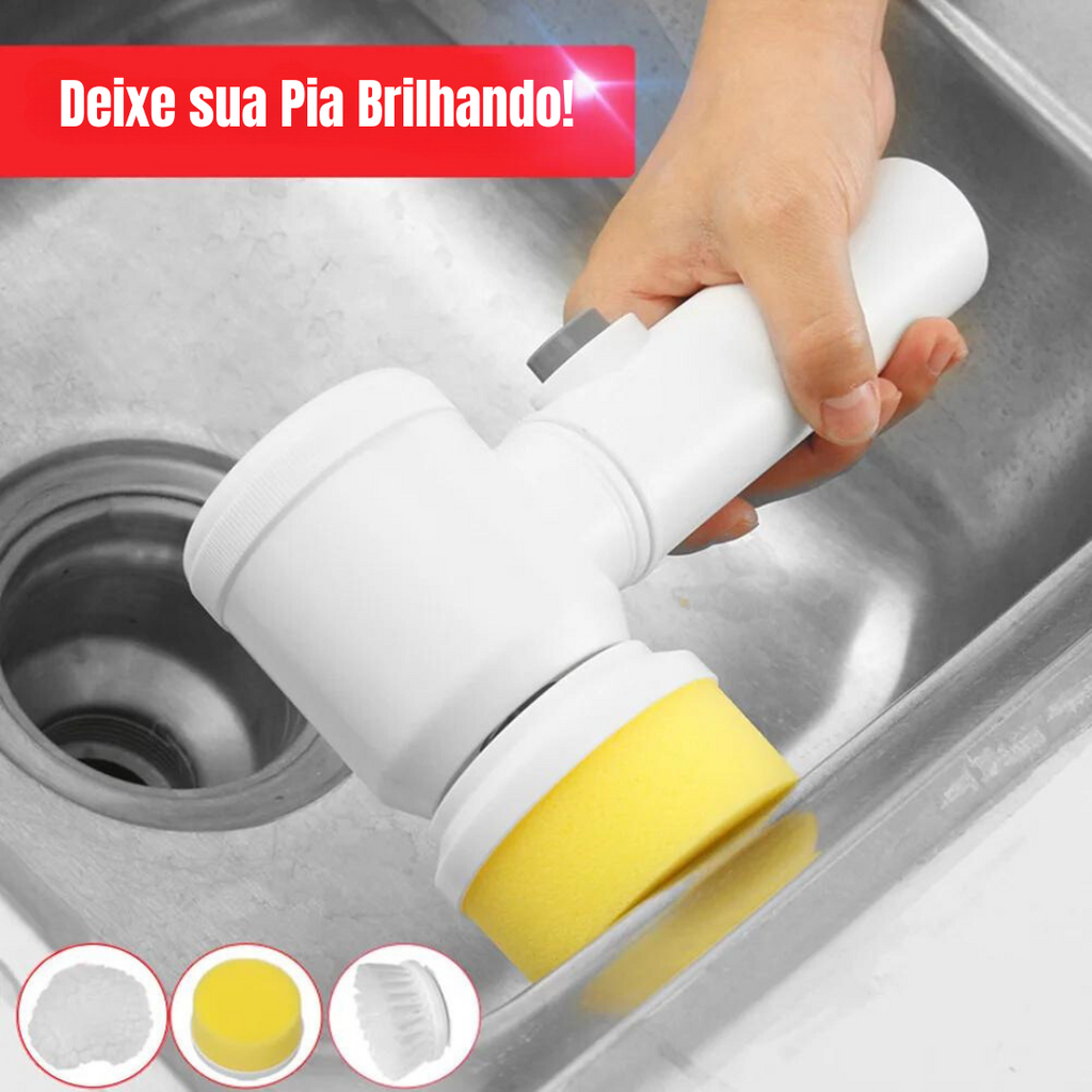 Escova de Limpeza Elétrica 5 em 1