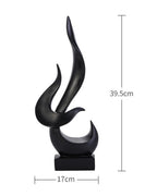 Escultura Decorativa de Chama Abstrata em Resina
