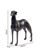 Estátua de Cachorro Galgo em Resina Decoração Elegante para Sala ou Escritório