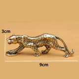 Estatueta de Leopardo em Bronze Vintage Decoração Retrô para Casa e Escritório