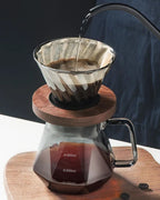 Jarra de Café de Vidro Transparente com Filtro Reutilizável Design Diamante