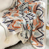 Manta de Tricô Grossa Boho Navajo Macia e Aconchegante