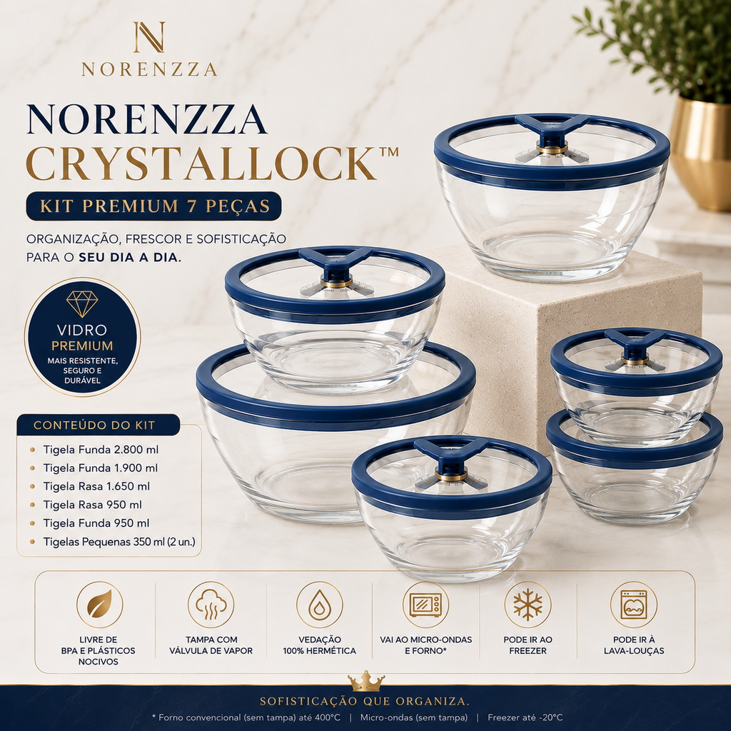 Norenzza CrystalLock – Kit Premium 7 Peças