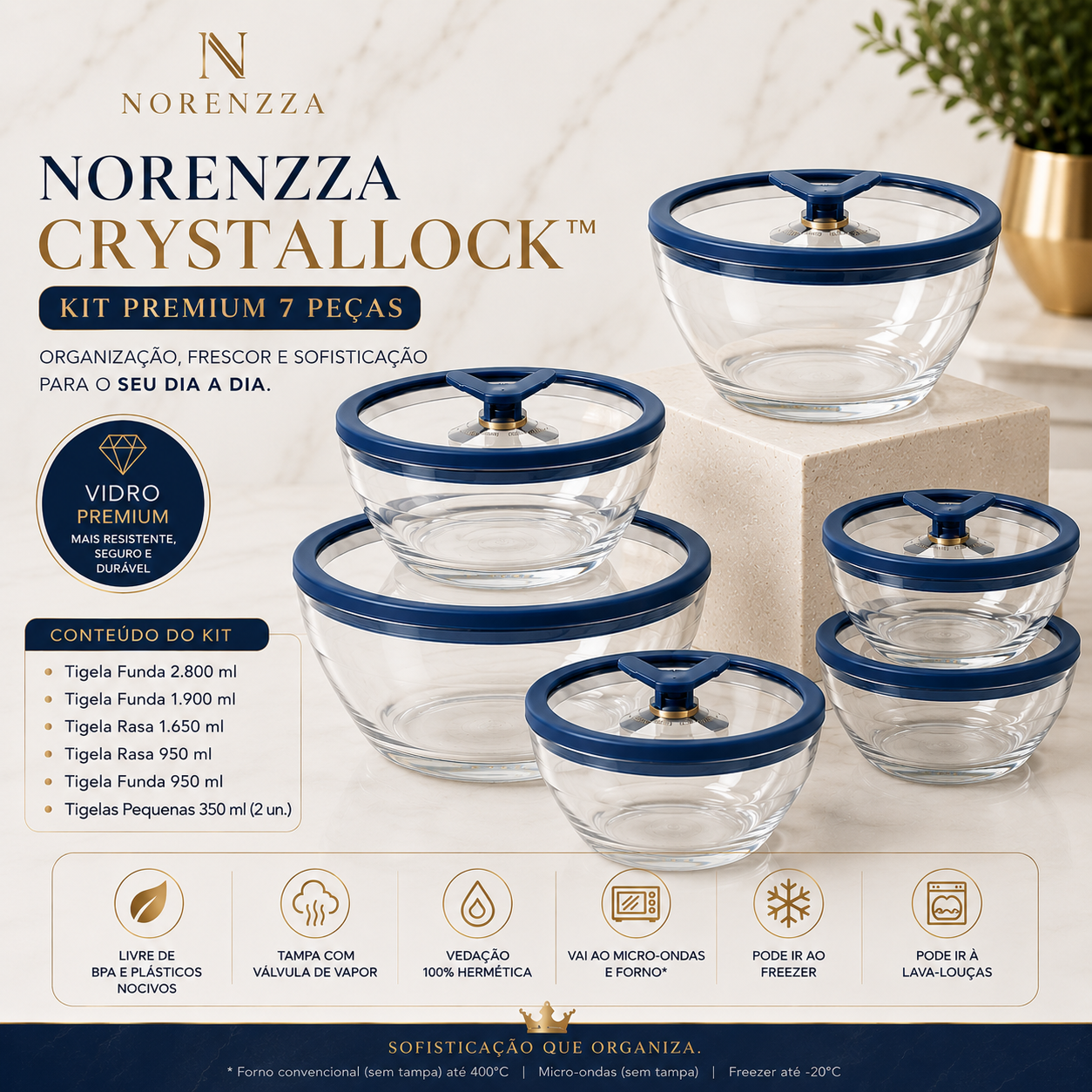 Norenzza CrystalLock – Kit Premium 7 Peças