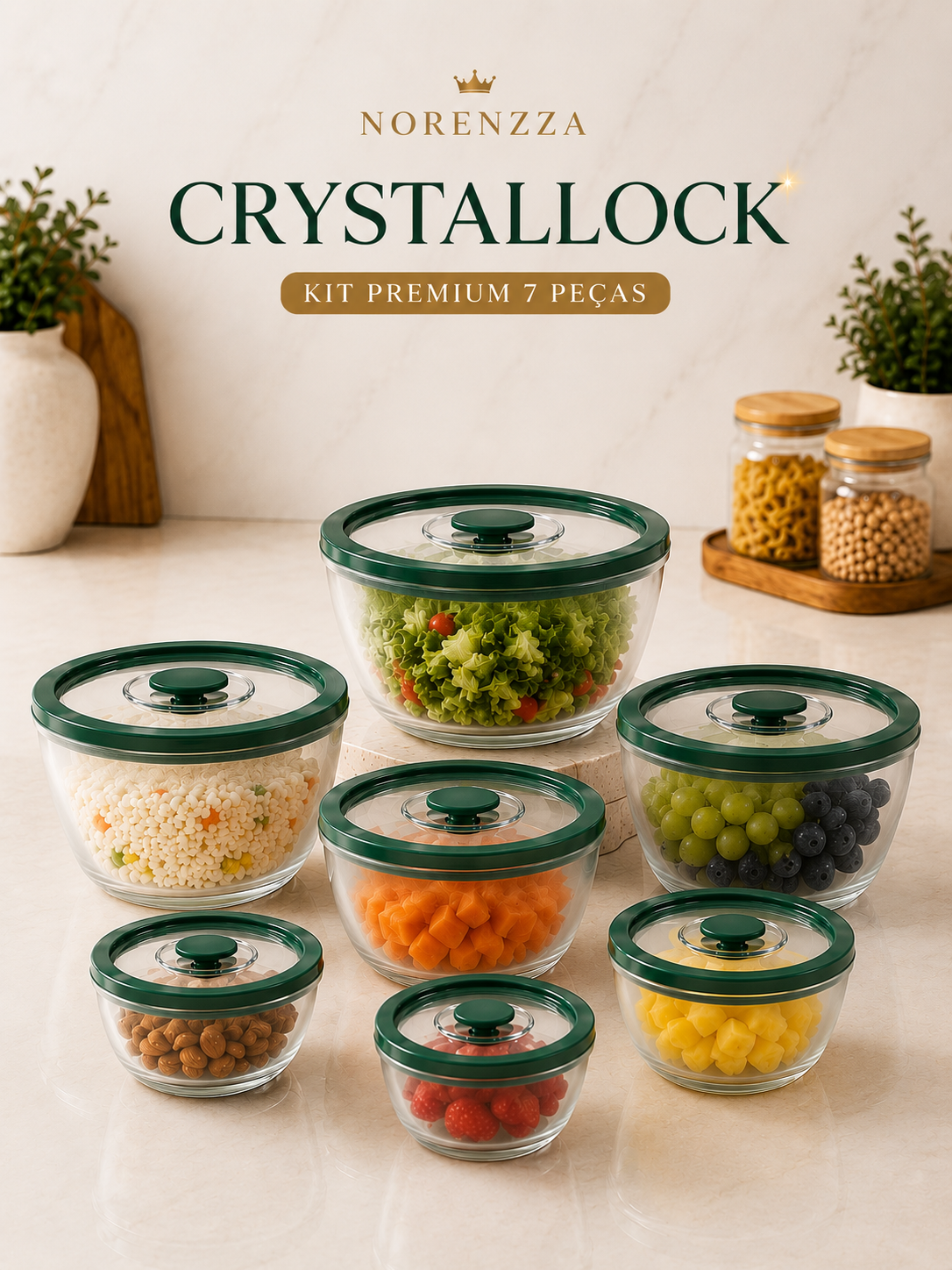 Norenzza CrystalLock – Kit Premium 7 Peças