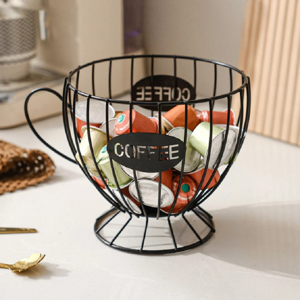 Porta-Cápsulas de Café em Ferro Elegante e Durável