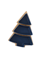 Prato de Sobremesa em Cerâmica Formato Árvore de Natal