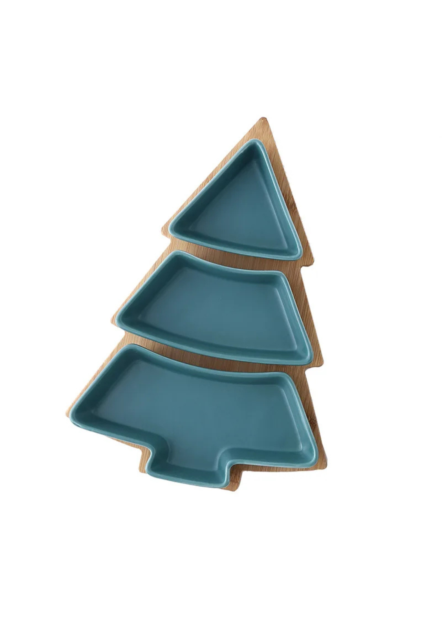 Prato de Sobremesa em Cerâmica Formato Árvore de Natal