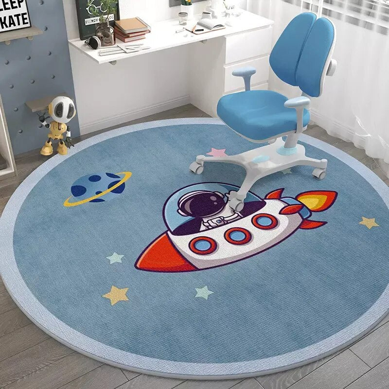Tapete Redondo para Quarto Infantil - Coleção Astronauta