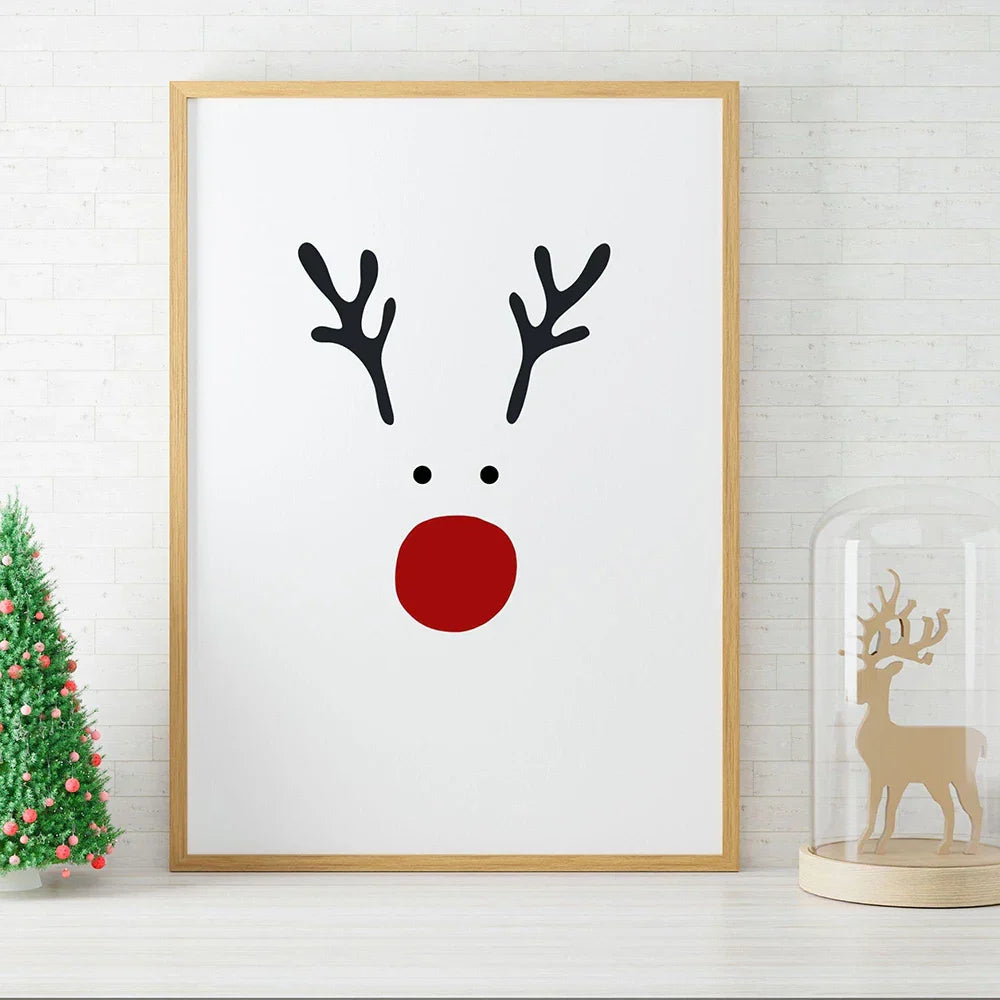 Pôster Natalino Minimalista em Tela para Decoração de Parede