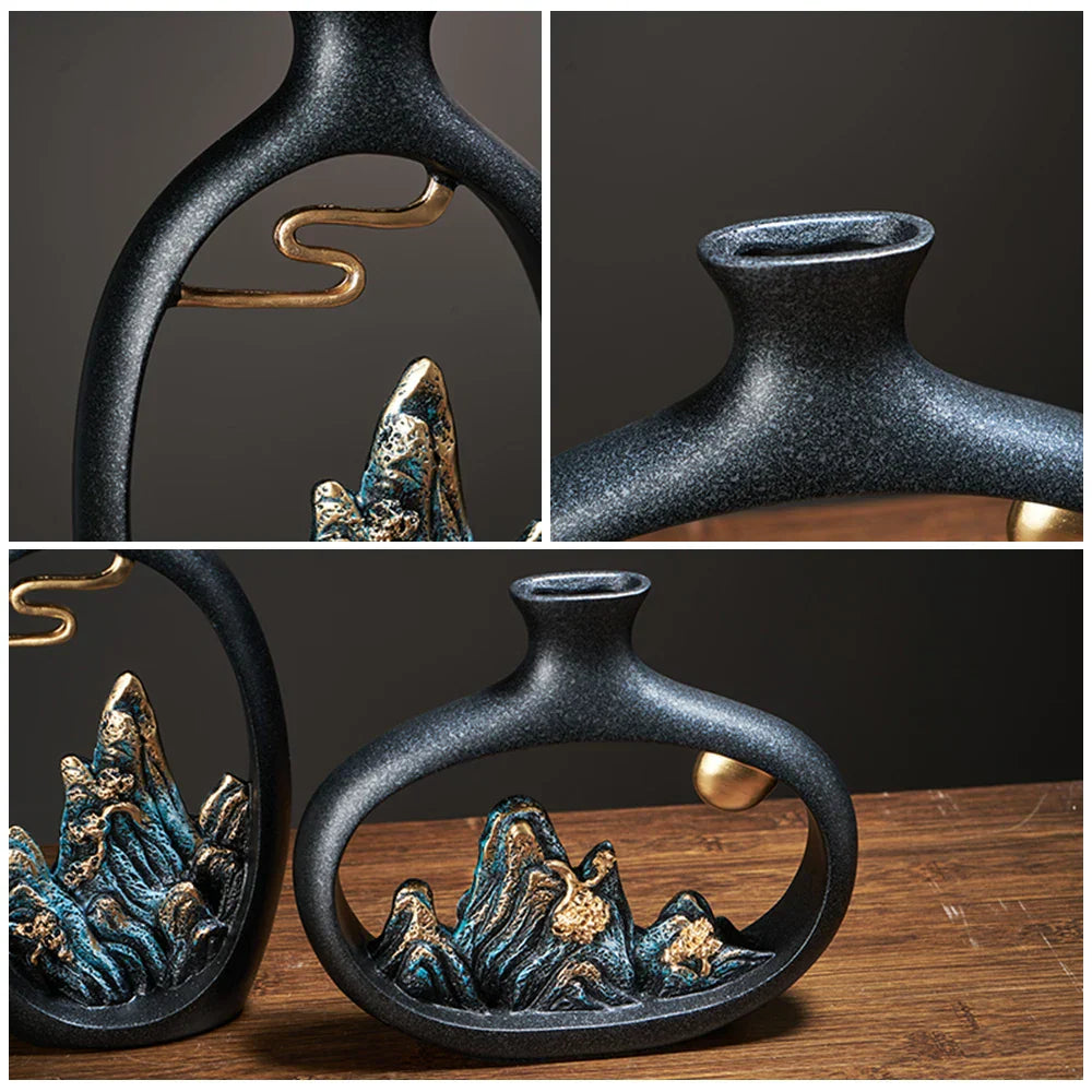 Vaso Escultura Montanhas Serenas