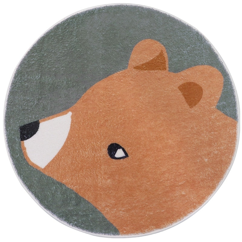 Tapete Decorativo Infantil Redondo - Coleção Fofura Animal