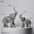 Kit de estatuetas modernas decorativas artesanais - Elefantes