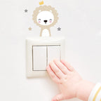 Adesivos decorativos infantis para interruptor e tomadas - Animais Fofinhos - Kit com 6