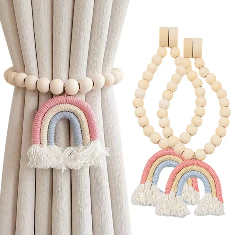 Amarra de Cortinas Infantis Boho Arco-Íris