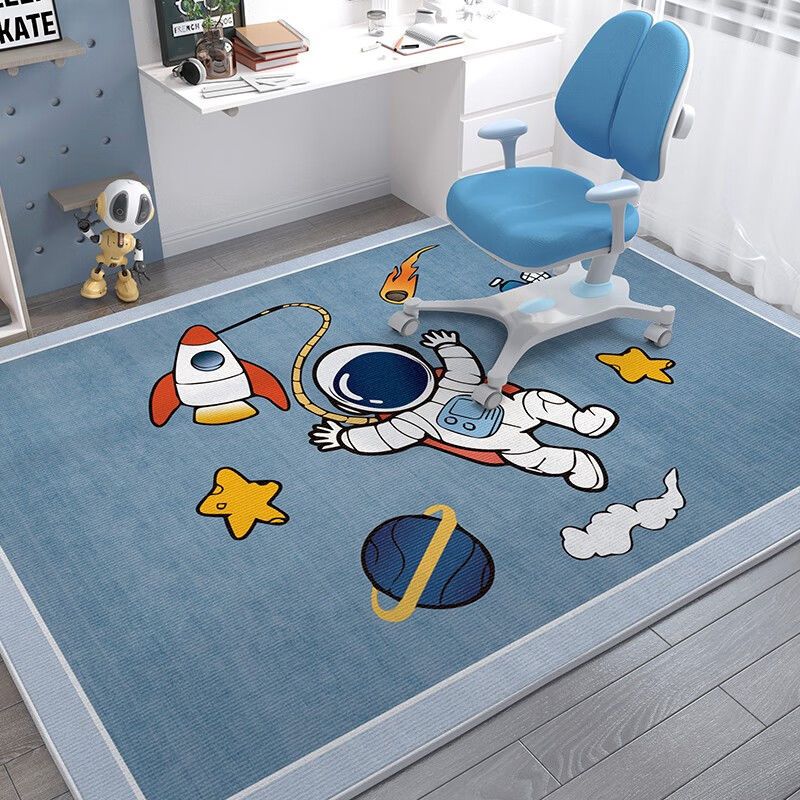 Tapete retangular infantil antiderrapante - Coleção Astronauta