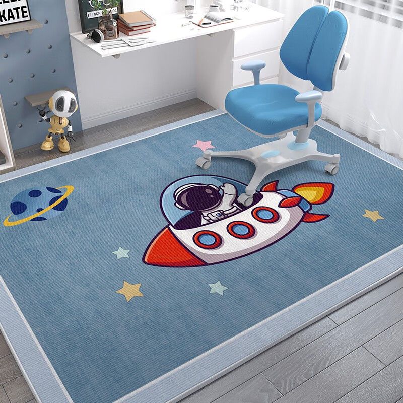 Tapete retangular infantil antiderrapante - Coleção Astronauta