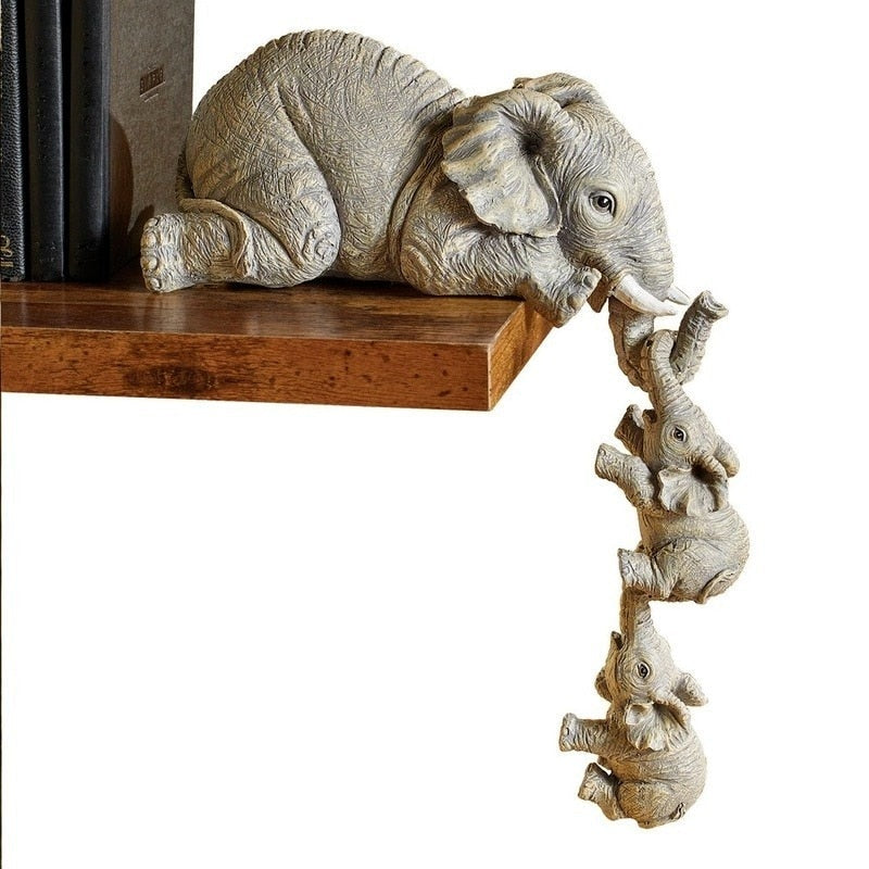 kit estatuetas Família Elefante