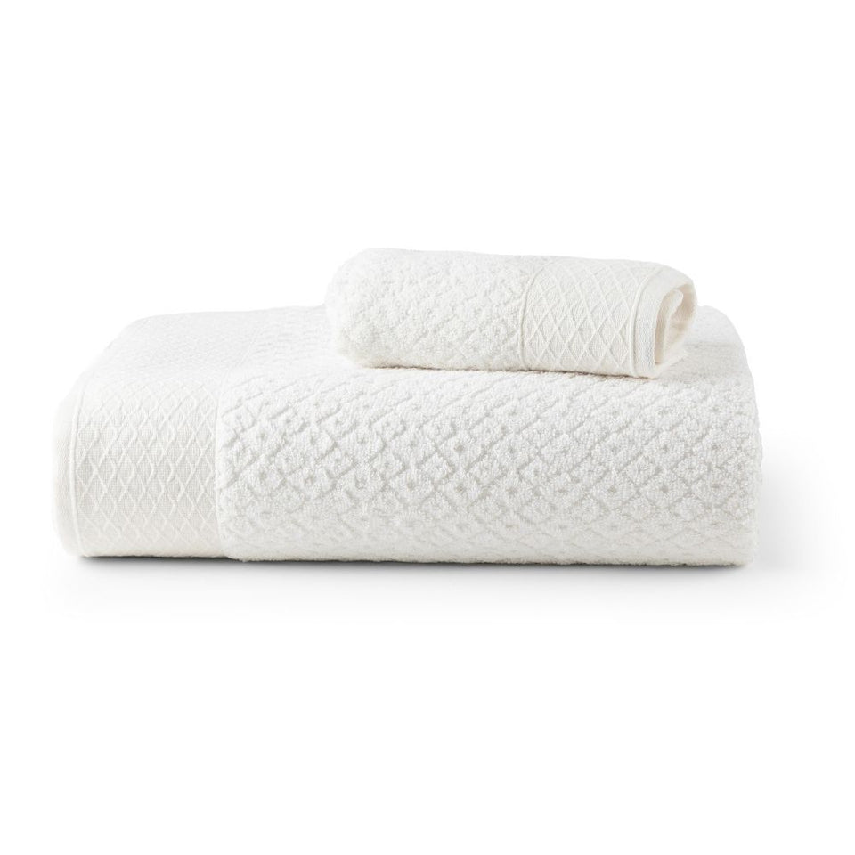 Jogo De Banho 2 Peças 430g/M² Capri Toalhas Banhão 100% Algodão Off White