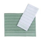 Kit 2 Panos de Prato Atoalhado Copa 45x65cm Bordado 300g/m² Algodão Verde