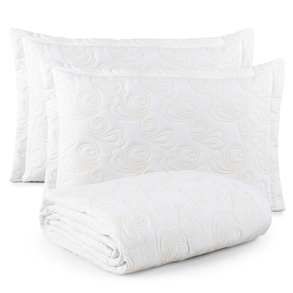 Kit Cobre Leito London Percal 400 Fios Matelassê Branco