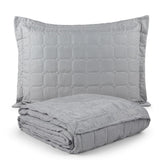 Kit Colcha Cobre Leito Matelassê 200 Fios Dupla Face Berlim Cinza