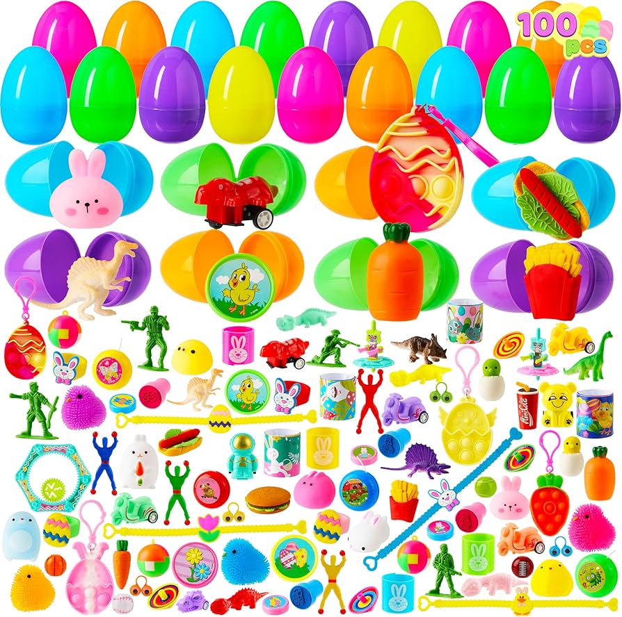 Kit de ovos plásticos recheados com brinquedos surpresa